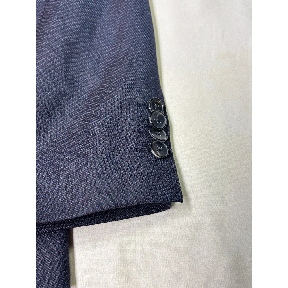 Hugo Boss Navy Blue Drago Italian Virgin Wool Blazer Sport Coat 42R Mens